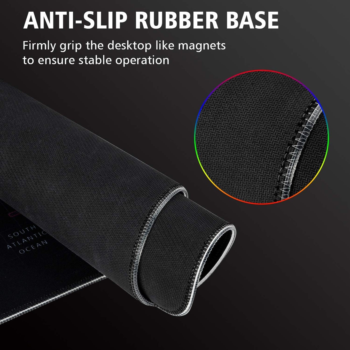 RGB Gaming Mouse Pad, Ultra Bright LED Light&Soft Large Extended Mousepad with 12 Lighting Rainbow Modes, Water Resistance, Non-Slip Rubber Base Keyboard Pad Mat, 31.5 X12 Inch (World Map)