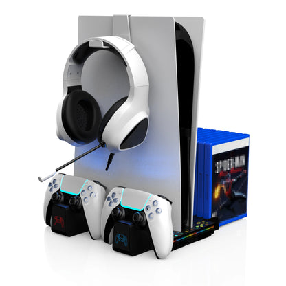Multifuctional Cooling&Charging Station DZ505A for PS5 Digital&Disc/Ps5 Slim with 2 Charging Ports, 3 Speed Cooler Fan