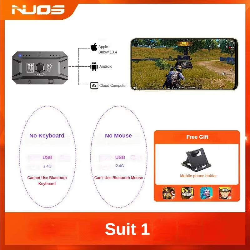 M1 Pro Gamepad Mobile Phone Game Converter Mouse Keyboard Game Controller BT5.0 Programmable Adapter Support Ios Android System