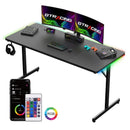 55" RGB T-Shaped Gaming Desk with Mouse Pad - Electronic Station - Electronic station