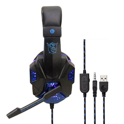 Experience Immersive Gaming with the 3.5mm LED Gaming Headset - Stereo Bass Surround Sound for PC, PS4, and Xbox One