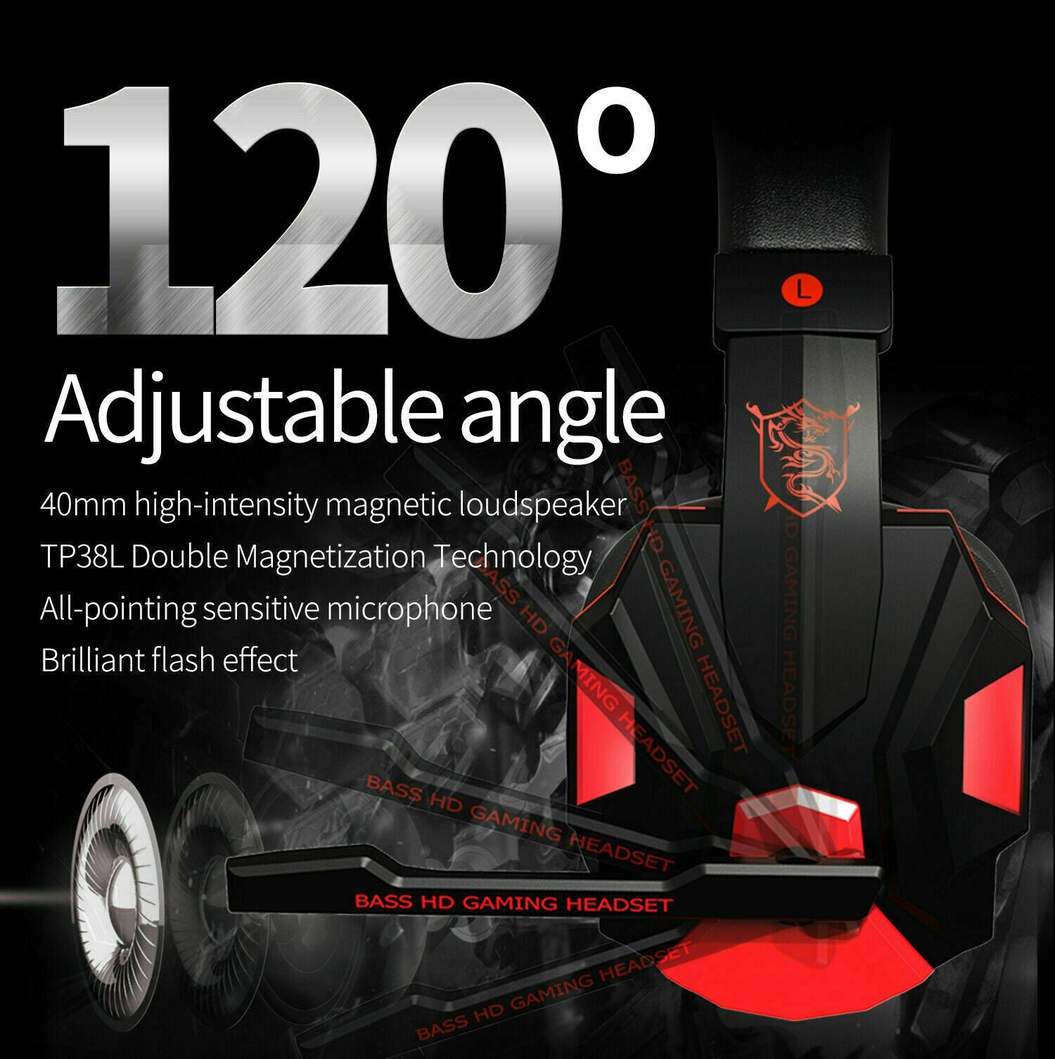Experience Immersive Gaming with the 3.5mm LED Gaming Headset - Stereo Bass Surround Sound for PC, PS4, and Xbox One