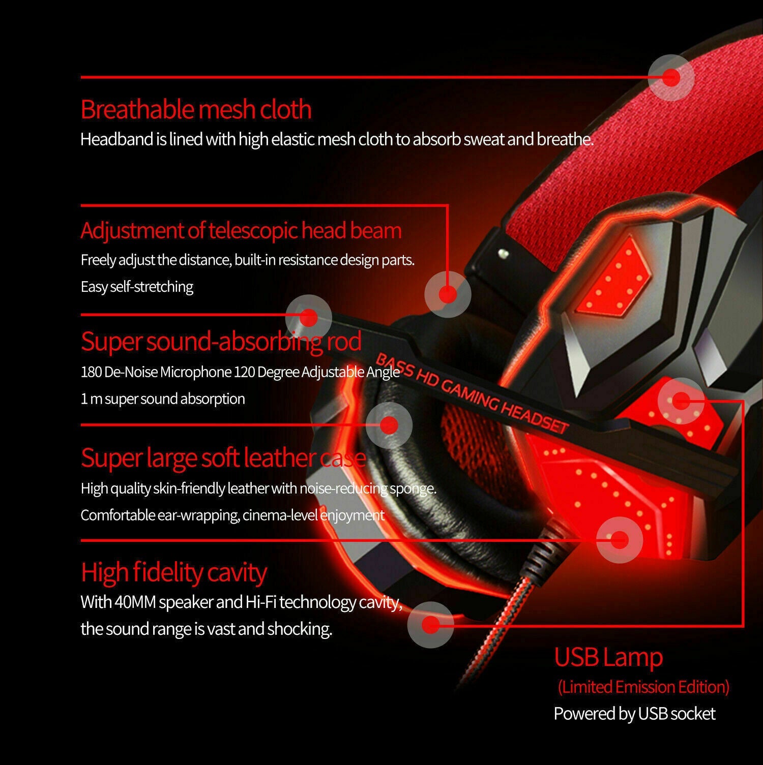 Experience Immersive Gaming with the 3.5mm LED Gaming Headset - Stereo Bass Surround Sound for PC, PS4, and Xbox One