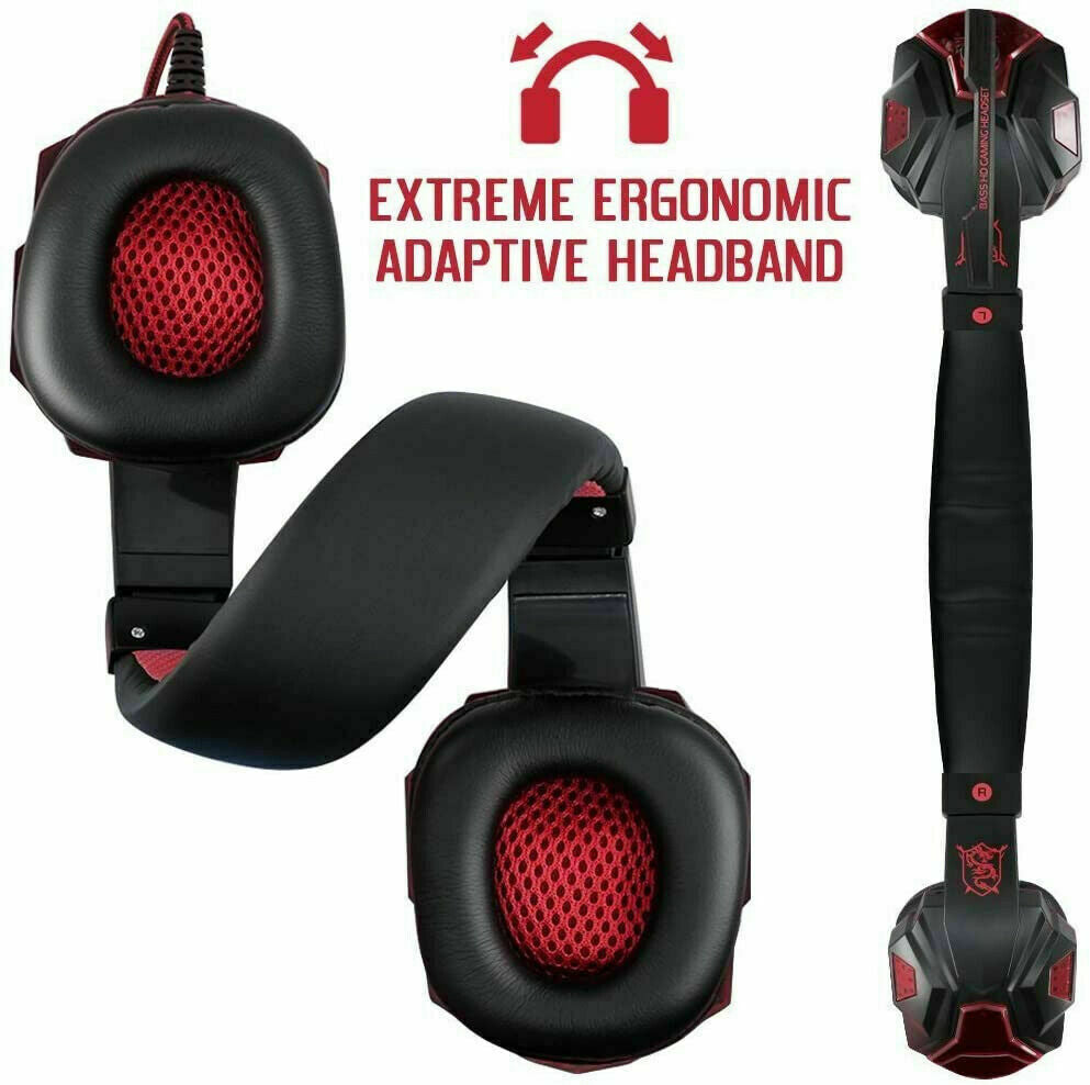 Experience Immersive Gaming with the 3.5mm LED Gaming Headset - Stereo Bass Surround Sound for PC, PS4, and Xbox One