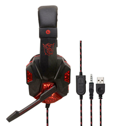 Experience Immersive Gaming with the 3.5mm LED Gaming Headset - Stereo Bass Surround Sound for PC, PS4, and Xbox One