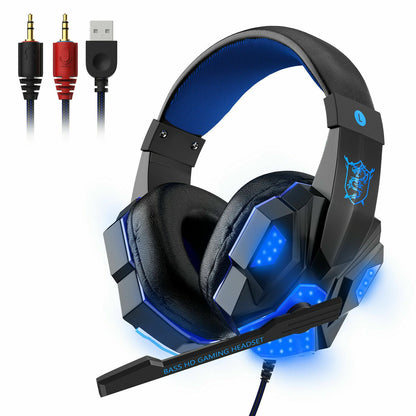 Experience Immersive Gaming with the 3.5mm LED Gaming Headset - Stereo Bass Surround Sound for PC, PS4, and Xbox One