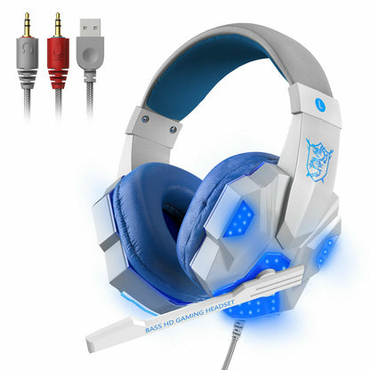 Experience Immersive Gaming with the 3.5mm LED Gaming Headset - Stereo Bass Surround Sound for PC, PS4, and Xbox One