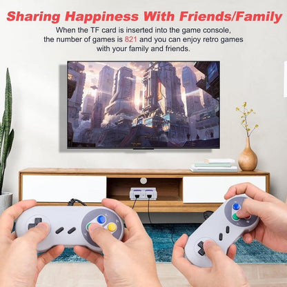 Super Retro Controllers Classic Mini HDMI System with Built in 821 Old School Controllers,Super Classic System,Plug and Play