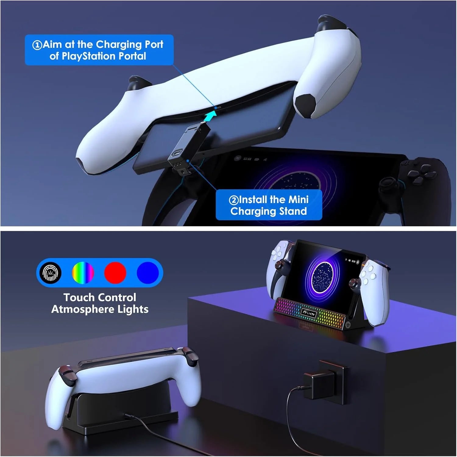 3-in-1 RGB Charging Dock for Playstation Portal