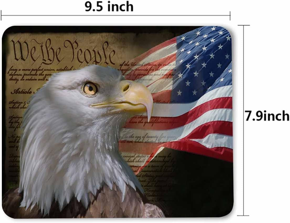 Vintage Constitution Paper Mouse Pad - US Flag & Bald Eagle, 7.9X9.5 Inch, Office & Home