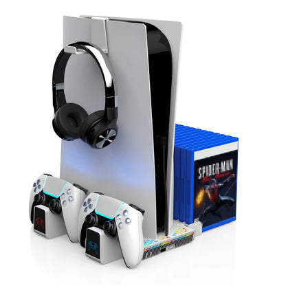 Multifuctional Cooling&Charging Station DZ505A for PS5 Digital&Disc/Ps5 Slim with 2 Charging Ports, 3 Speed Cooler Fan
