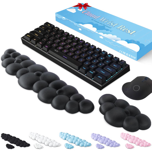 Ergonomic Memory Foam Keyboard Wrist Rest Pad, Wrist Plam Cushion , Non-Slip, Black