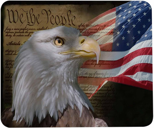 Vintage Constitution Paper Mouse Pad - US Flag & Bald Eagle, 7.9X9.5 Inch, Office & Home
