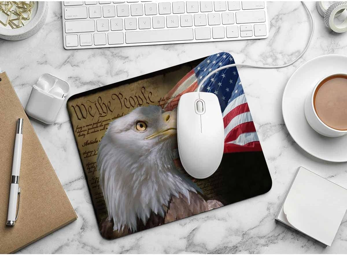 Vintage Constitution Paper Mouse Pad - US Flag & Bald Eagle, 7.9X9.5 Inch, Office & Home
