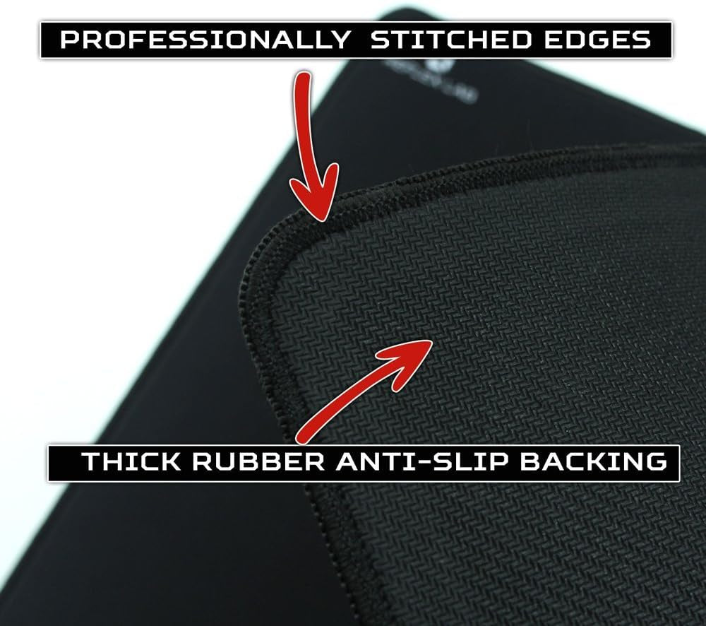 Extra Large Extended Gaming Mouse Pad Mat XXXL, Stitched Edges, Waterproof, Ultra Thick 5Mm, Wide & Long Mousepad 36"X18"X.20 Black