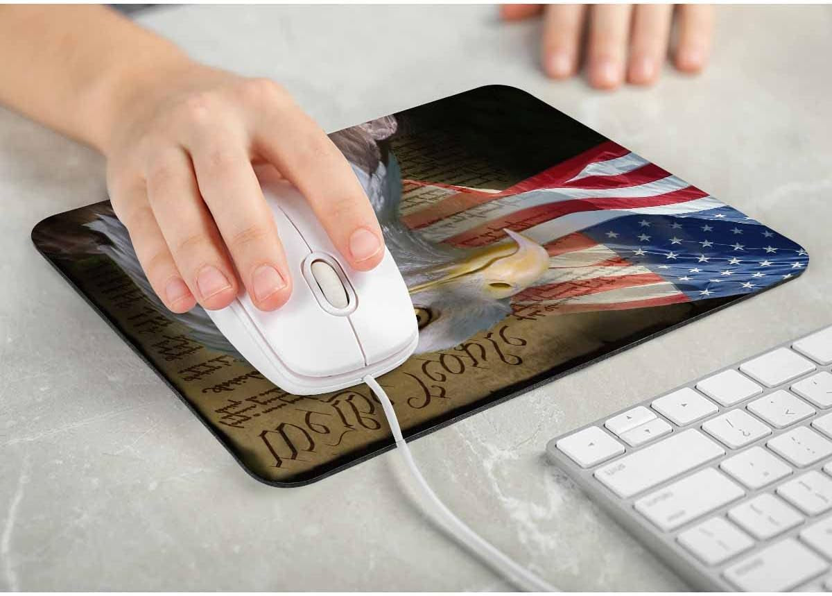 Vintage Constitution Paper Mouse Pad - US Flag & Bald Eagle, 7.9X9.5 Inch, Office & Home