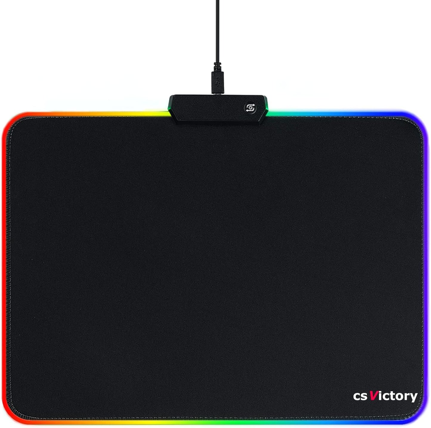 RGB Gaming Mouse Pad, LED Mousepad with Optimized Surface & Non-Slip Rubber Base, RGB Gaming Mousepad for Laptop Computer PC Games (14 * 10 Inches, Black)