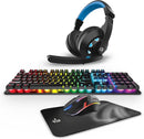 GAMEPUNK 4-Piece Gaming Bundle - Mouse, Mousepad, Keyboard & Headset - Electronic Station - Electronic station