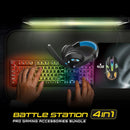 GAMEPUNK 4-Piece Gaming Bundle - Mouse, Mousepad, Keyboard & Headset - Electronic Station - Electronic station