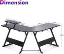 L Shaped Gaming Desk with Carbon Fiber Surface - Electronic station