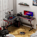 L Shaped Gaming Desk with Carbon Fiber Surface - Electronic station