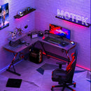 L Shaped Gaming Desk with Carbon Fiber Surface - Electronic station