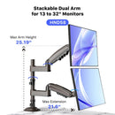 Stackable Dual Gaming Monitor Arm - Electronic station