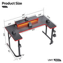 U-Shaped Gaming Desk with LED Lights & Monitor Stand - Electronic Station - Electronic station