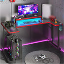 U-Shaped Gaming Desk with LED Lights & Monitor Stand - Electronic Station - Electronic station