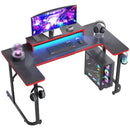 U-Shaped Gaming Desk with LED Lights & Monitor Stand - Electronic Station - Electronic station